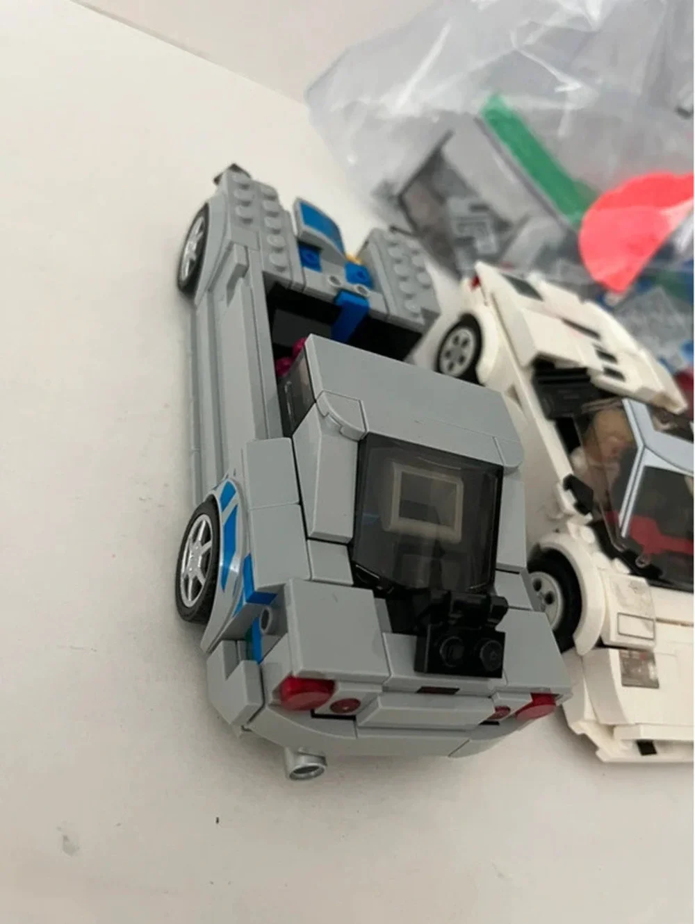 LEGO 2 Cars Built Speed Champions Lamborghini Grey White Building Kit Extra